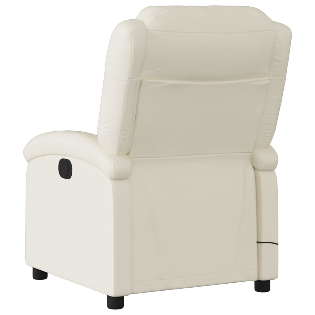 Massagesessel mit Relaxfunktion, Kunstleder, Creme