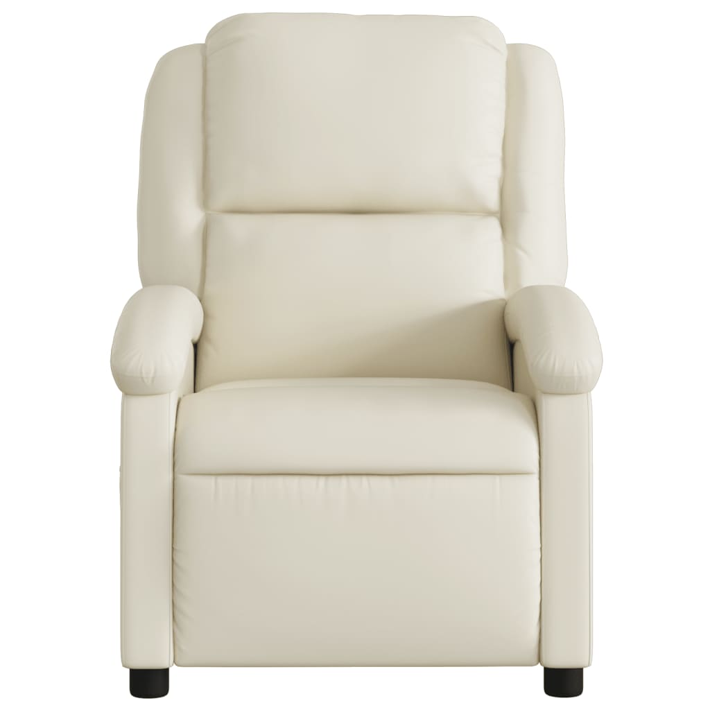 Massagesessel mit Relaxfunktion, Kunstleder, Creme