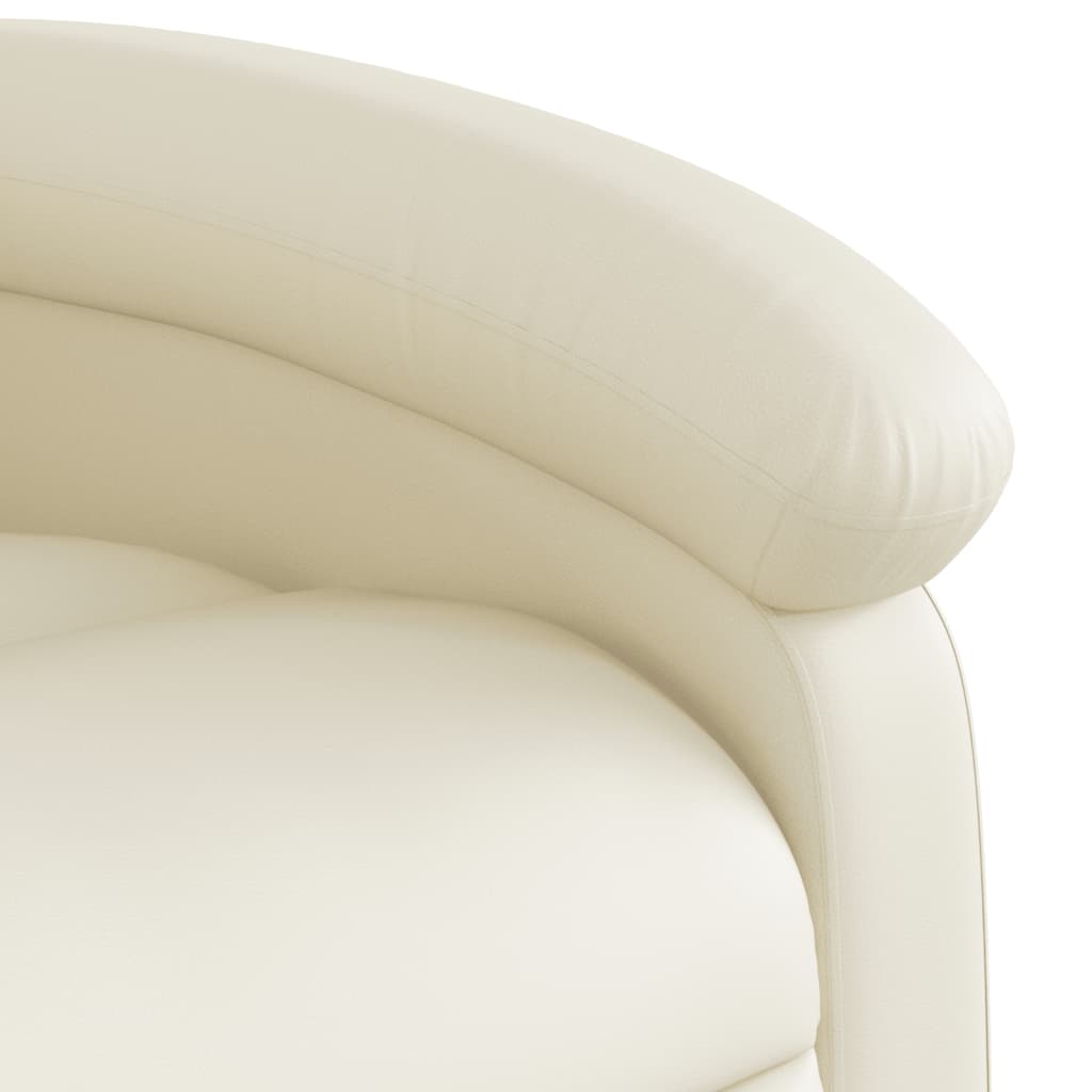 Massagesessel mit Relaxfunktion, Kunstleder, Creme