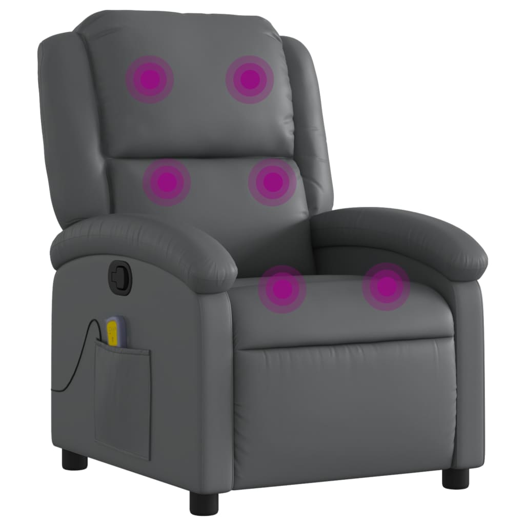 Massagesessel Relaxsessel Grau Kunstleder