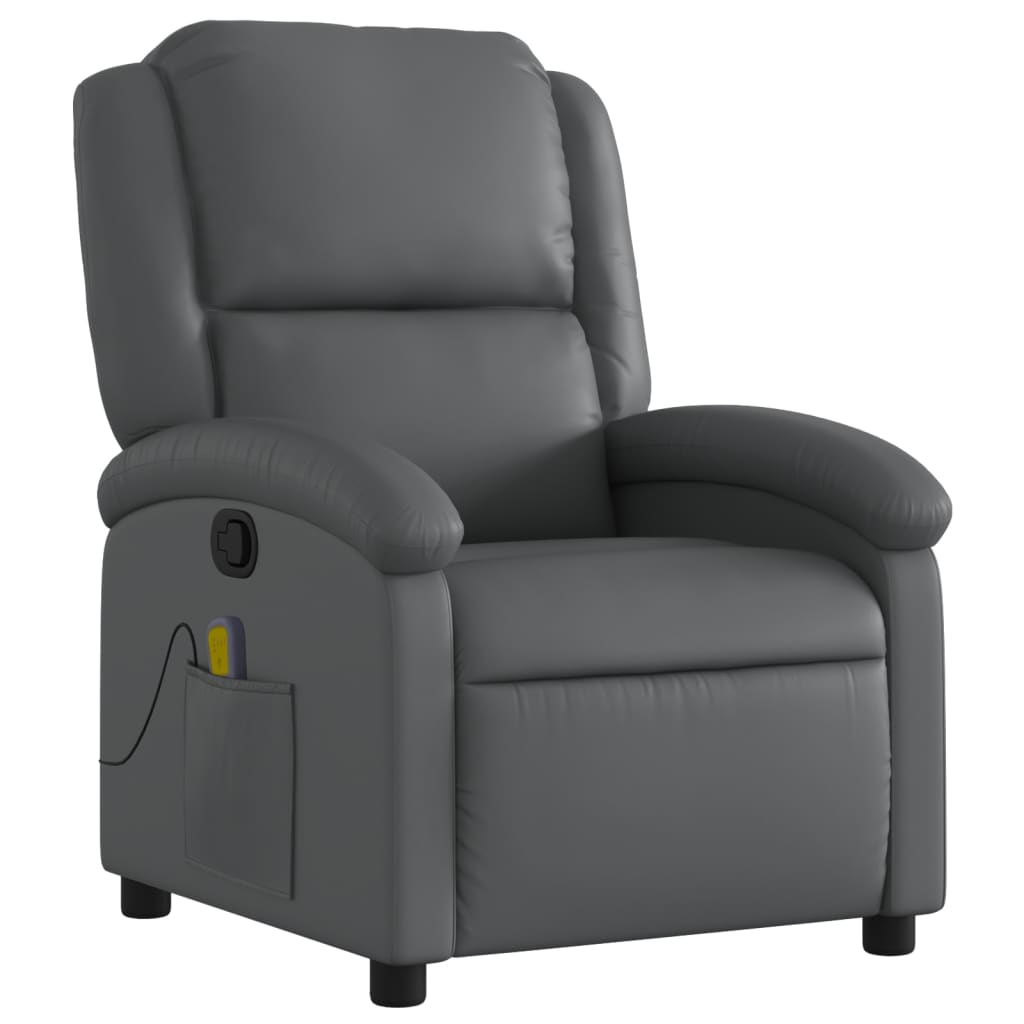 Massagesessel Relaxsessel Grau Kunstleder