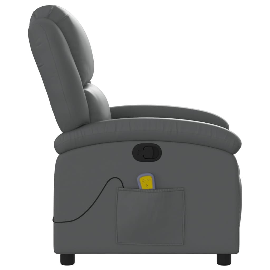 Massagesessel Relaxsessel Grau Kunstleder