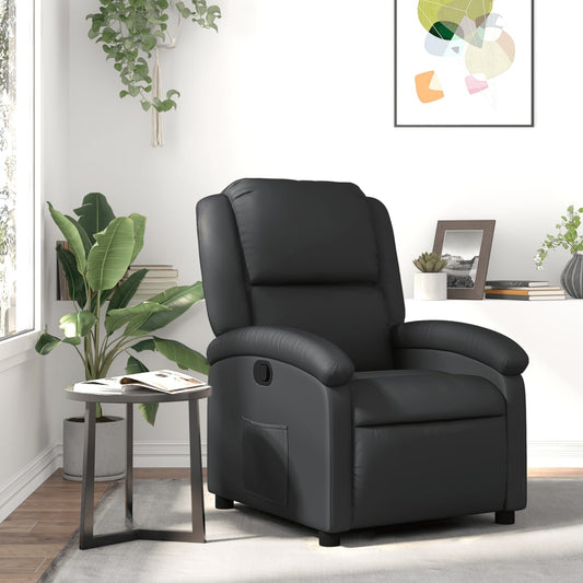 Relaxsessel Echtleder Schwarz