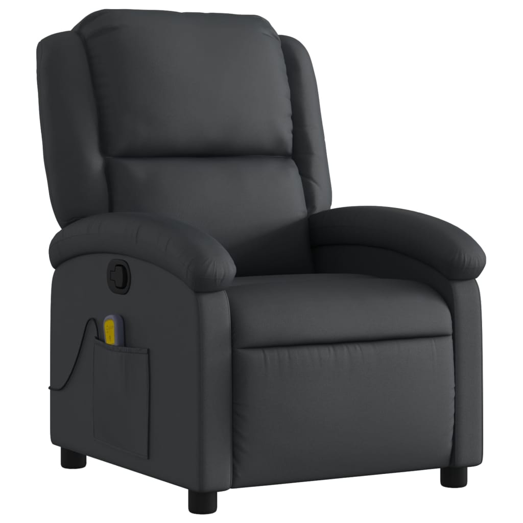 Massagesessel Relaxsessel Echtleder Schwarz