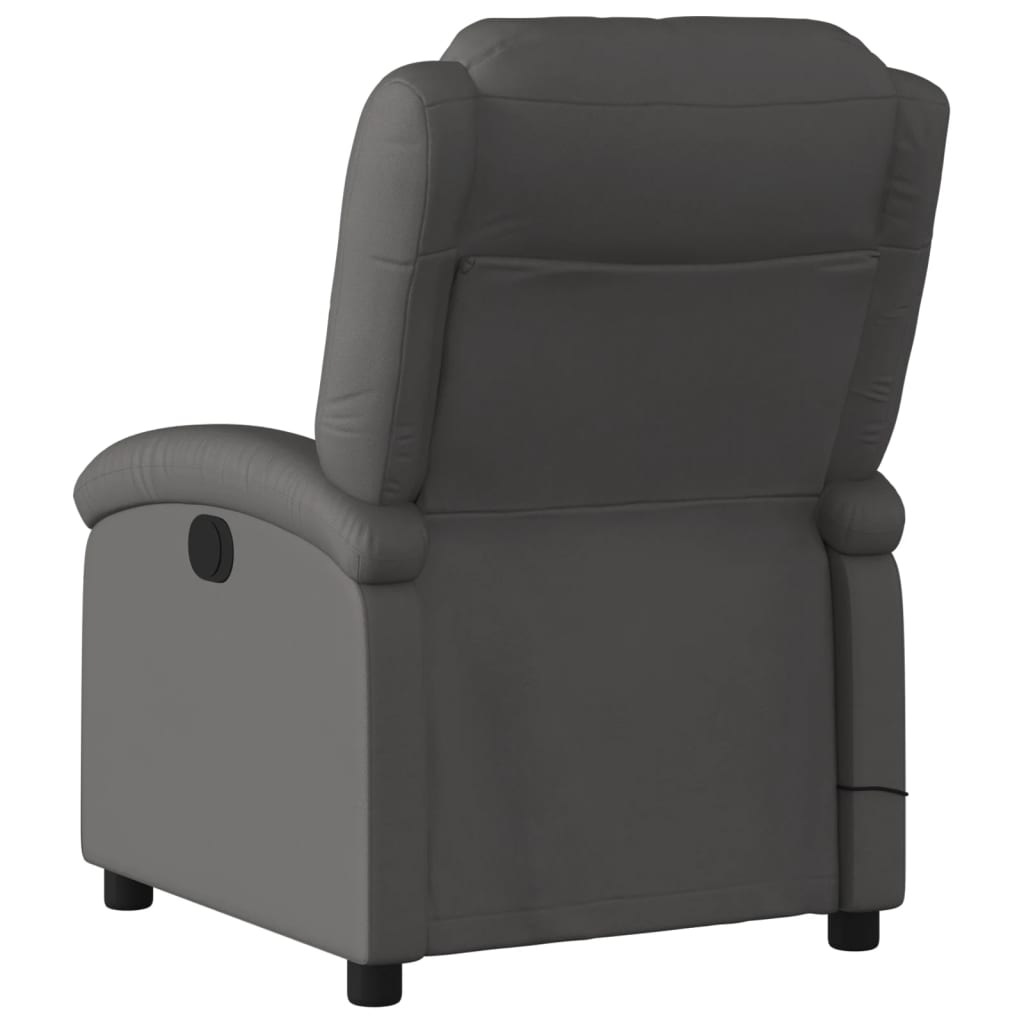 Massagesessel Relaxsessel Echtleder Grau