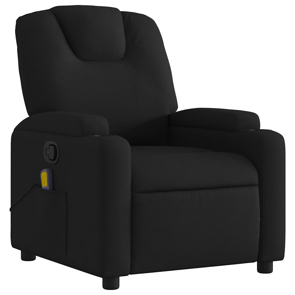 Massage-Relaxsessel, Stoff, Schwarz