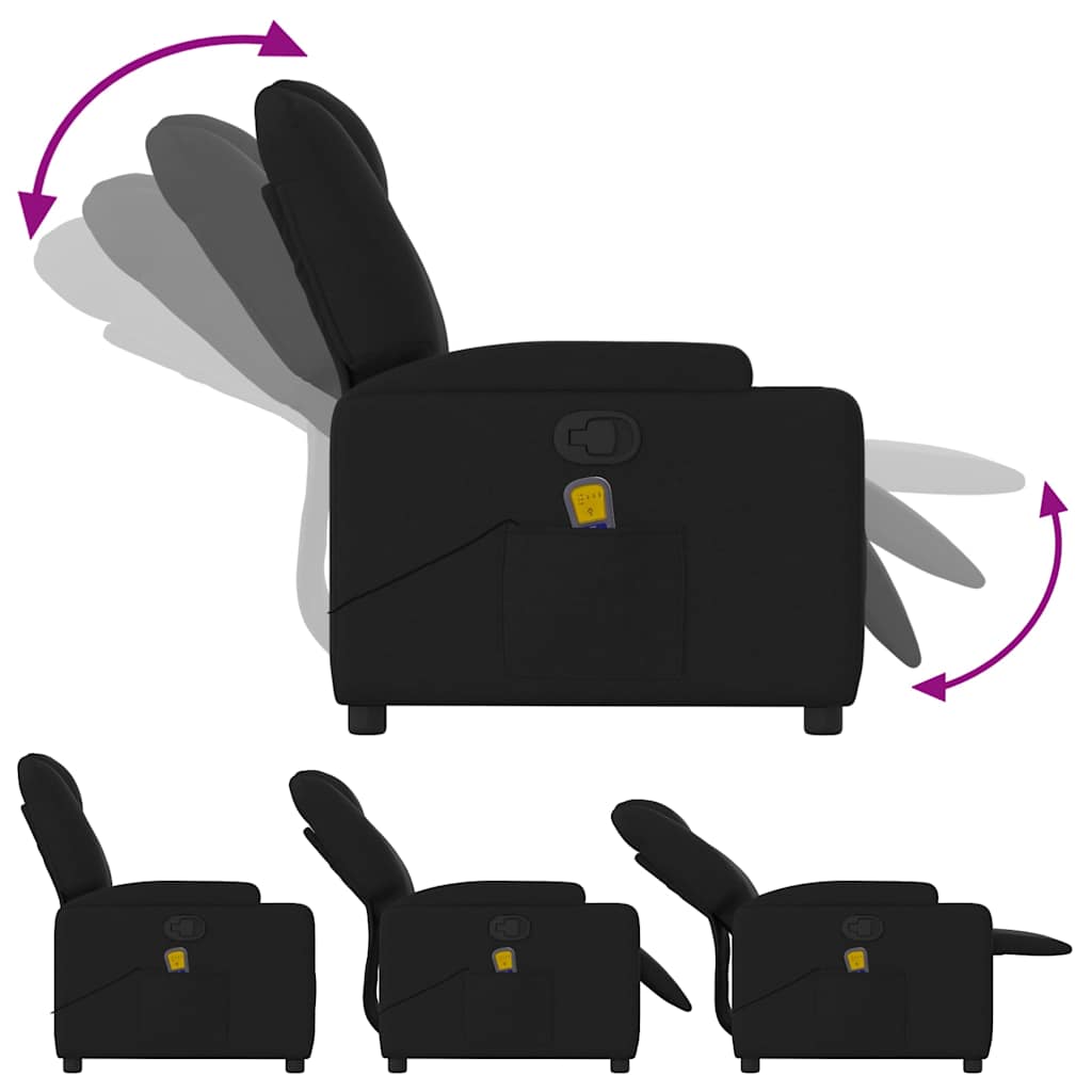 Massage-Relaxsessel, Stoff, Schwarz