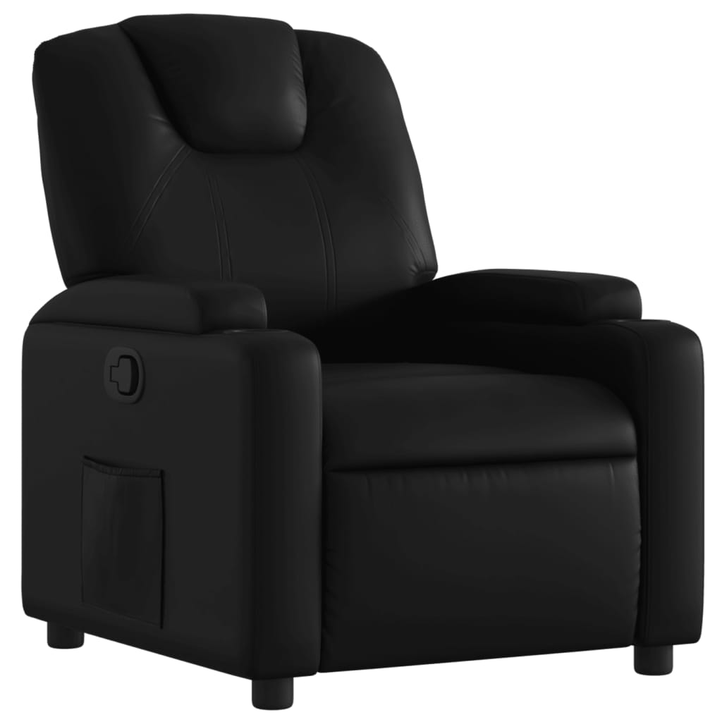 Relaxsessel, Kunstleder, Schwarz