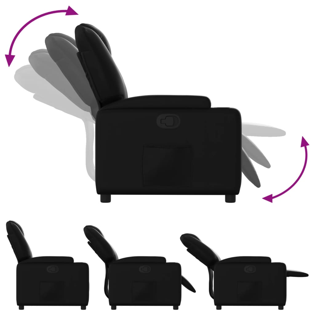 Relaxsessel, Kunstleder, Schwarz