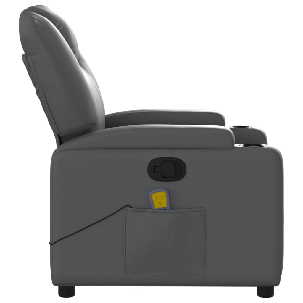 Massagesessel Relaxsessel Grau Kunstleder