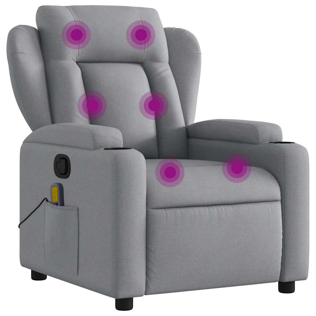 Massage-Relaxsessel, hellgrauer Stoff