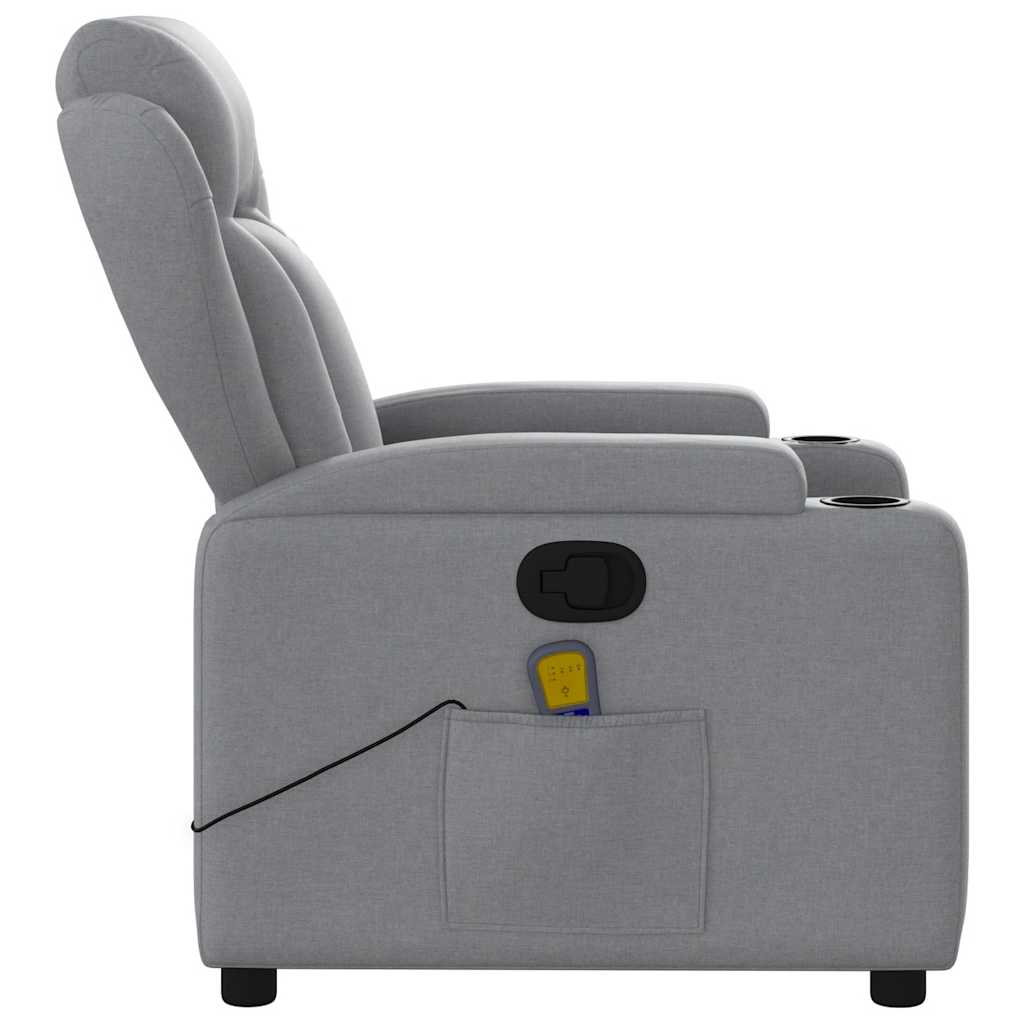 Massage-Relaxsessel, hellgrauer Stoff