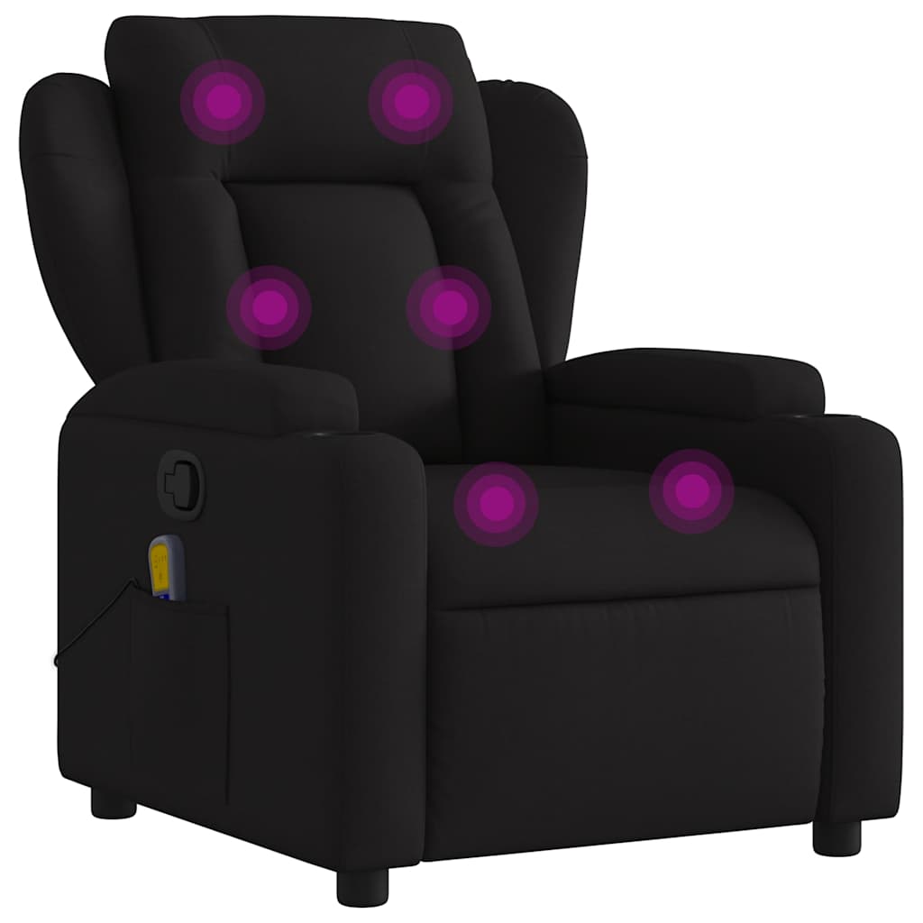 Massage-Relaxsessel, schwarzer Stoff