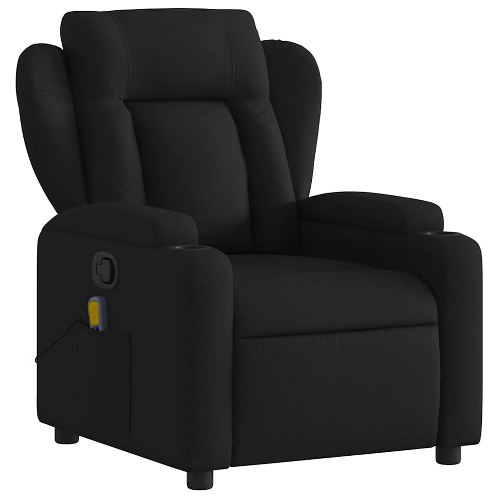 Massage-Relaxsessel, schwarzer Stoff