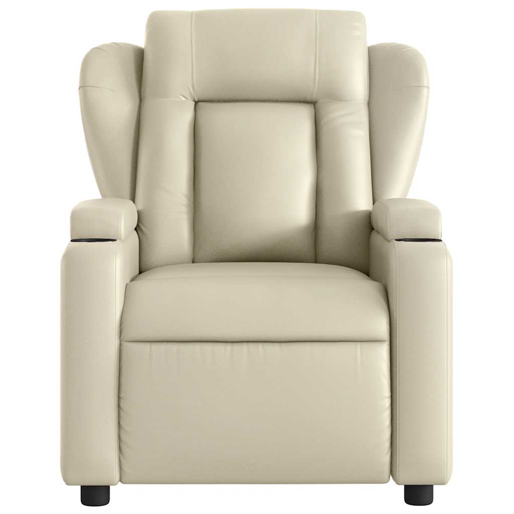Massagesessel mit Relaxfunktion, Kunstleder, Creme