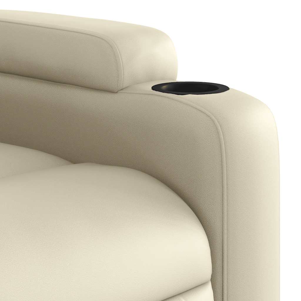 Massagesessel mit Relaxfunktion, Kunstleder, Creme