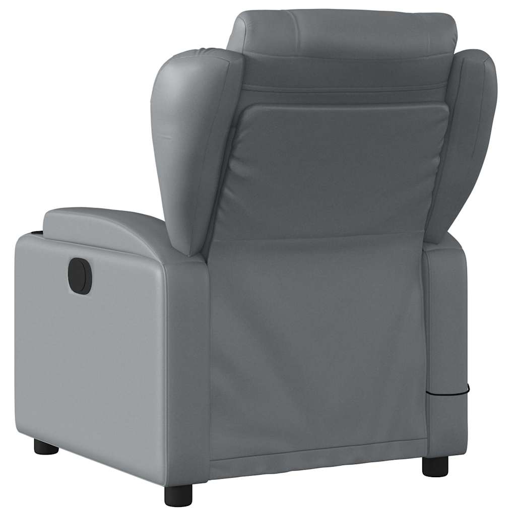 Massagesessel Relaxsessel Grau Kunstleder