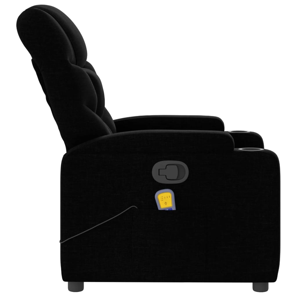 Massage-Relaxsessel, schwarzer Stoff