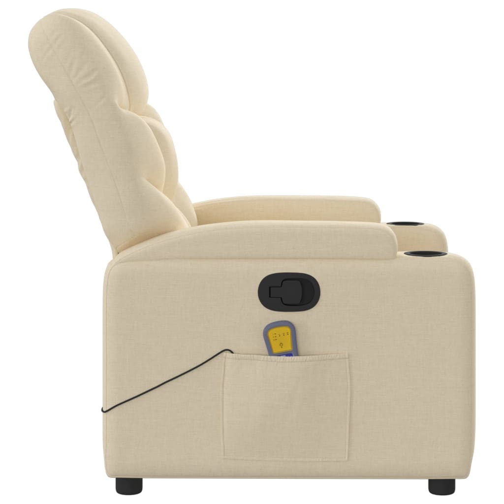 Massage-Relaxsessel, cremefarbener Stoff