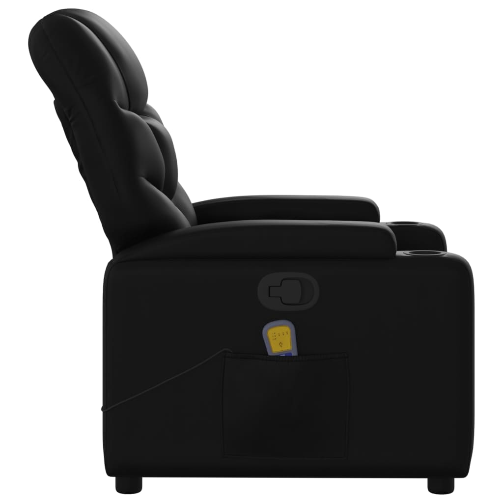 Massage-Relaxsessel, Kunstleder, Schwarz