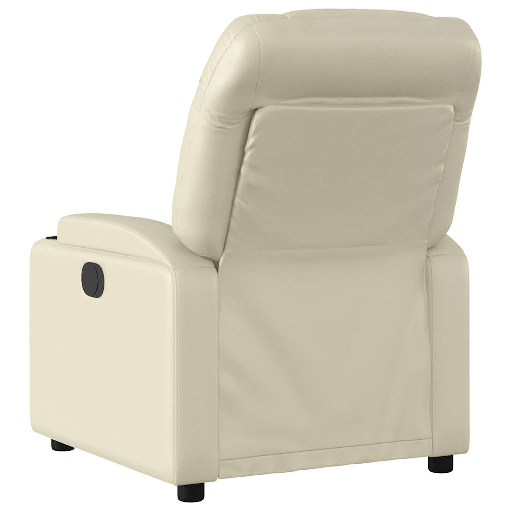 Massagesessel mit Relaxfunktion, Kunstleder, Creme