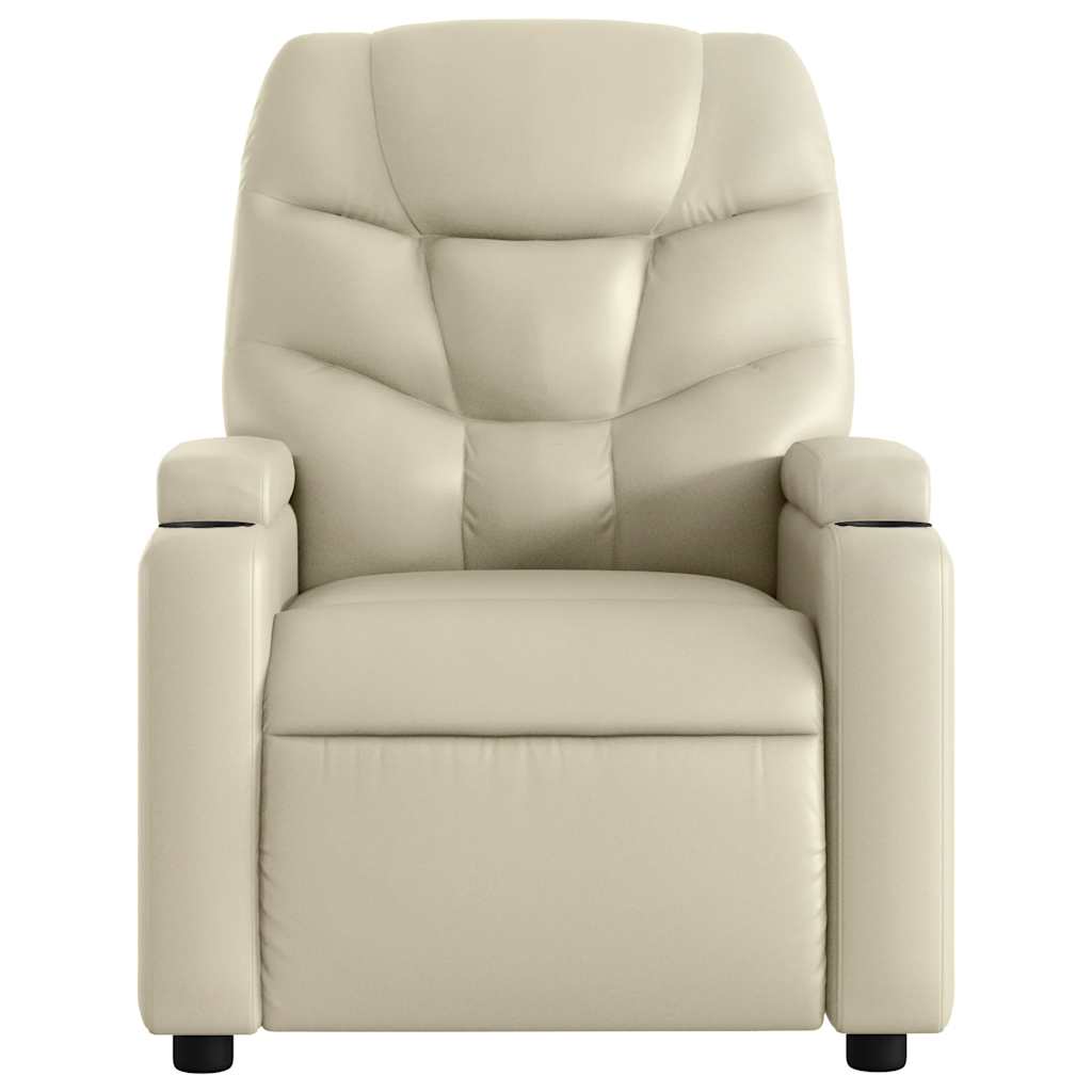 Massagesessel mit Relaxfunktion, Kunstleder, Creme