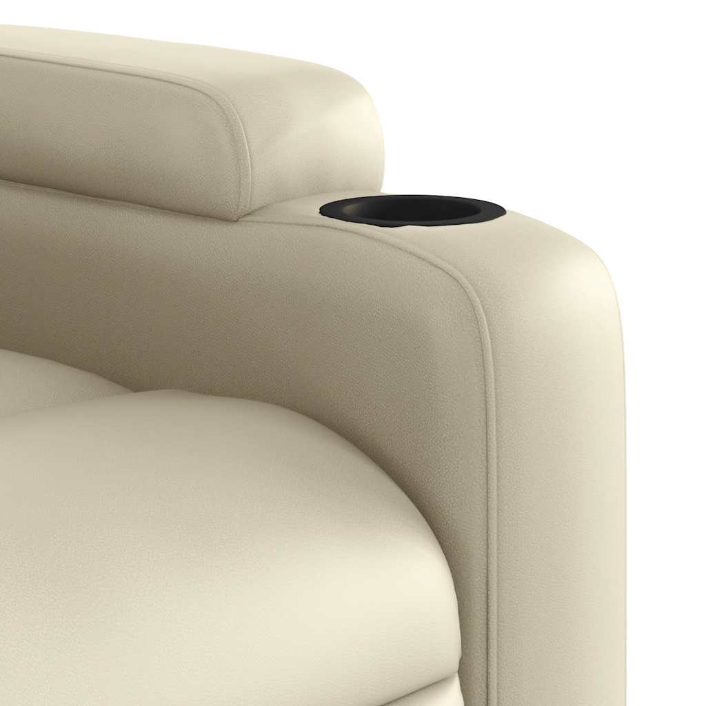 Massagesessel mit Relaxfunktion, Kunstleder, Creme