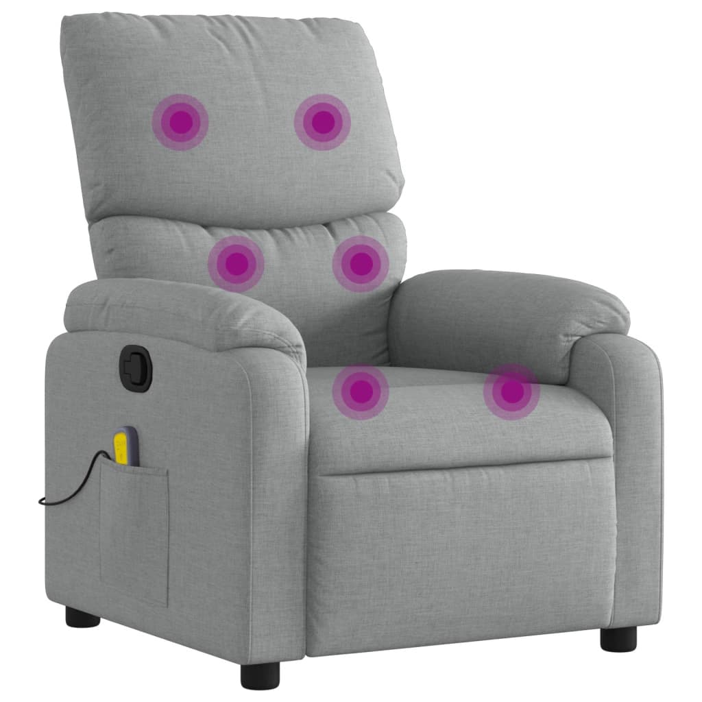 Massage-Relaxsessel, hellgrauer Stoff