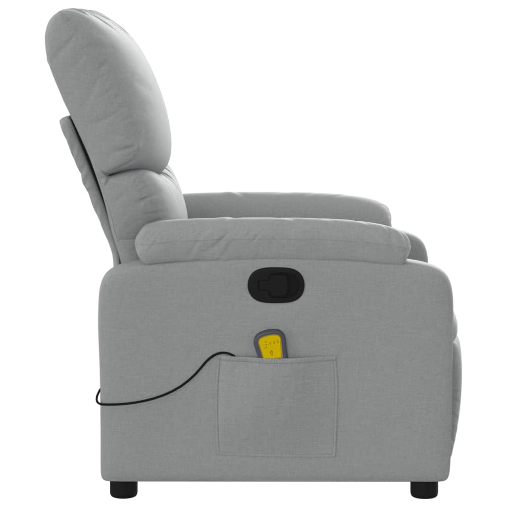Massage-Relaxsessel, hellgrauer Stoff