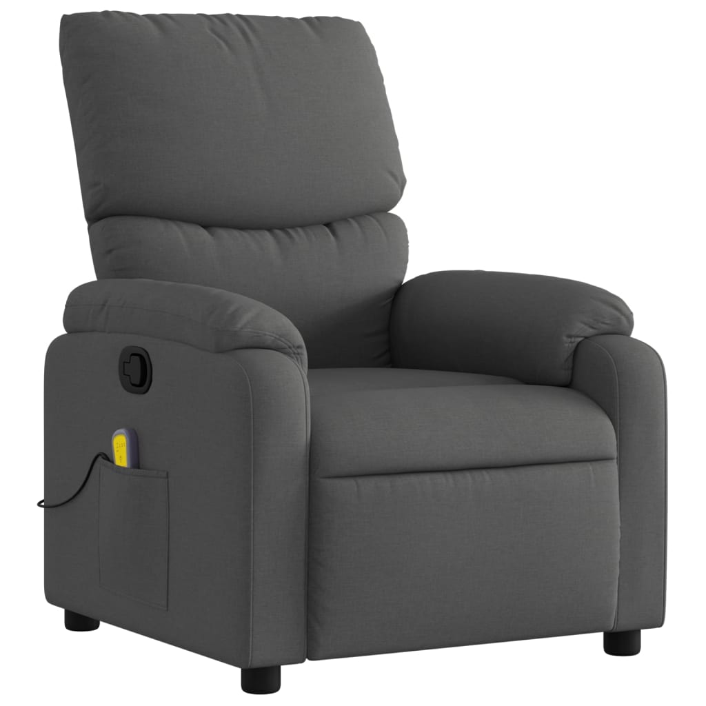 Massage-Relaxsessel, Stoff, Dunkelgrau