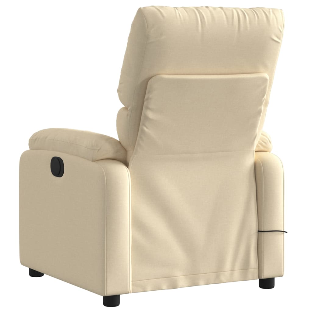 Massage-Relaxsessel, cremefarbener Stoff