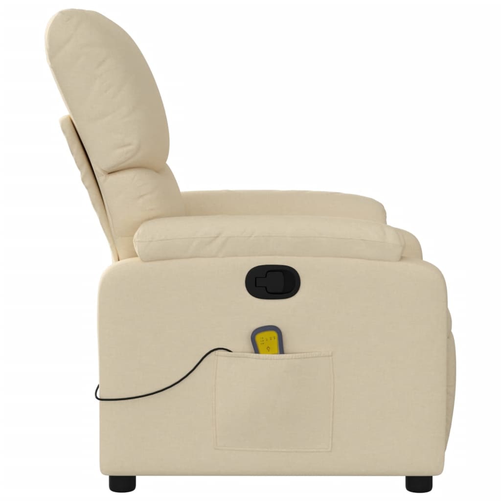 Massage-Relaxsessel, cremefarbener Stoff