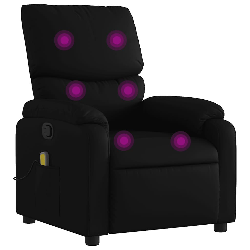 Massage-Relaxsessel, Kunstleder, Schwarz