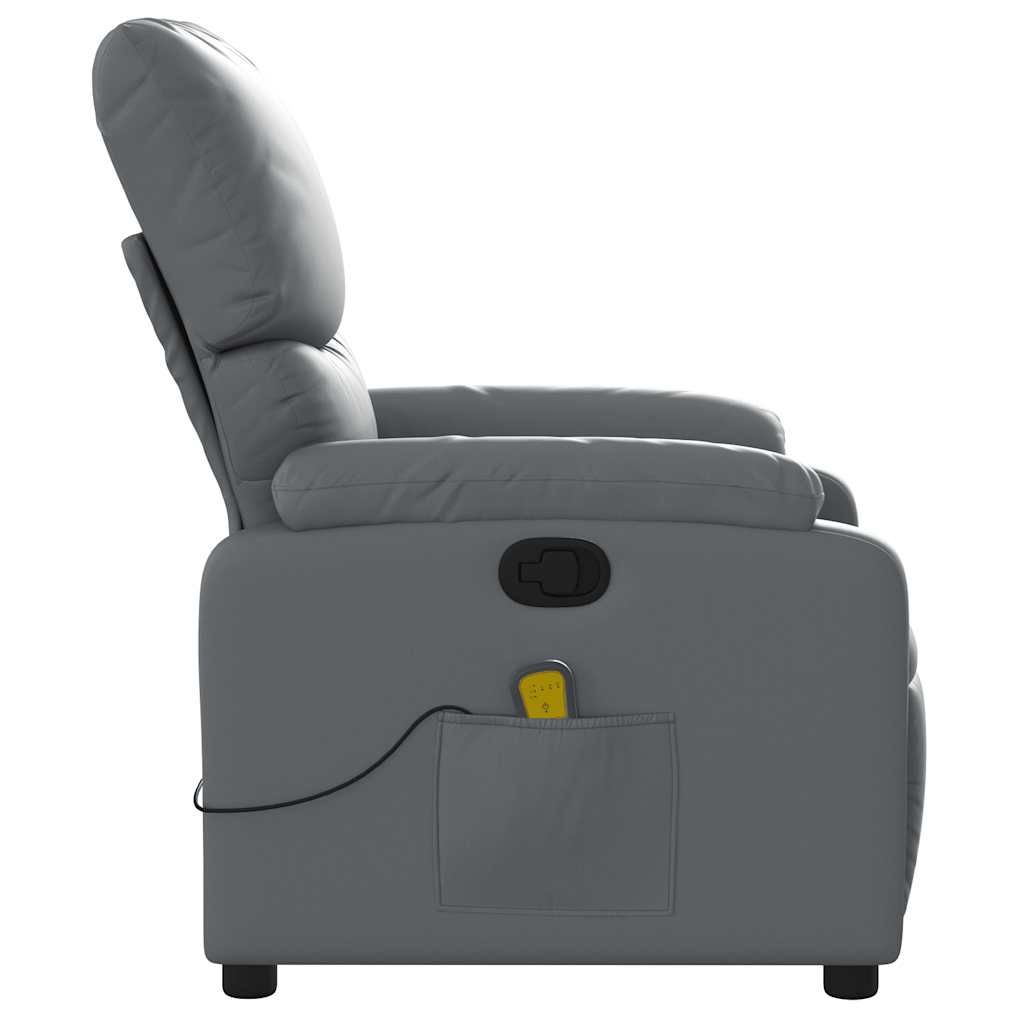 Massagesessel Relaxsessel Grau Kunstleder