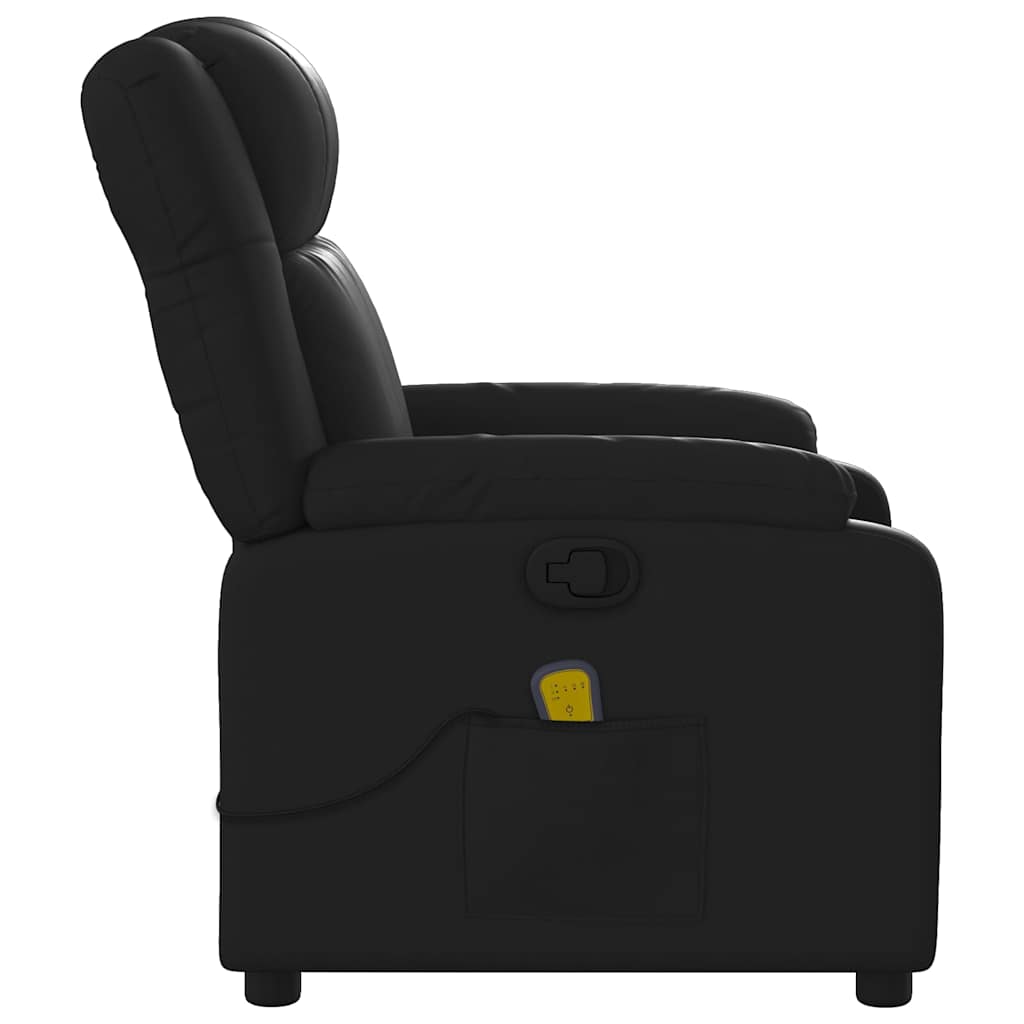 Massage-Relaxsessel, Kunstleder, Schwarz
