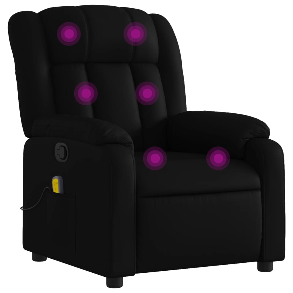 Massage-Relaxsessel, Kunstleder, Schwarz