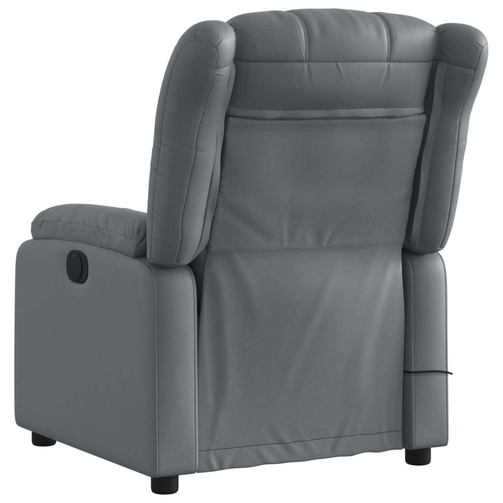 Massagesessel Relaxsessel Grau Kunstleder