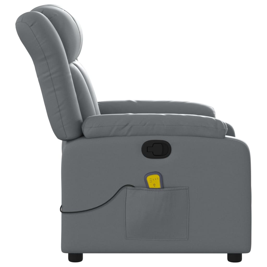 Massagesessel Relaxsessel Grau Kunstleder