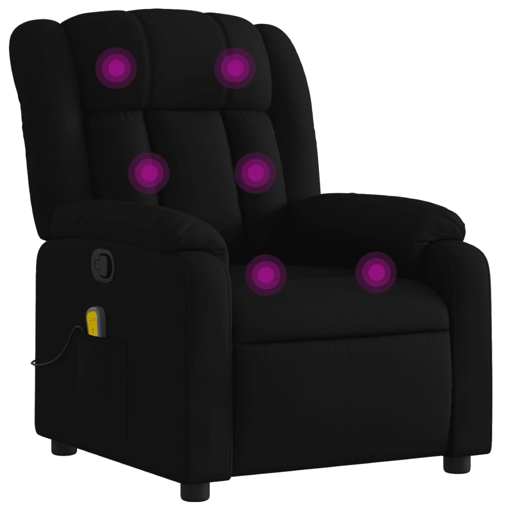 Massage-Relaxsessel, schwarzer Stoff