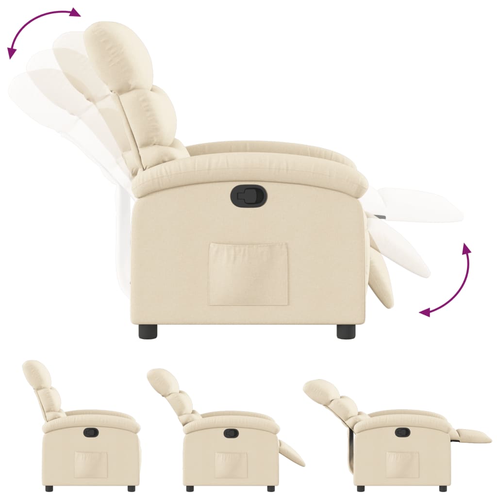 Relaxsessel, cremefarbener Stoff
