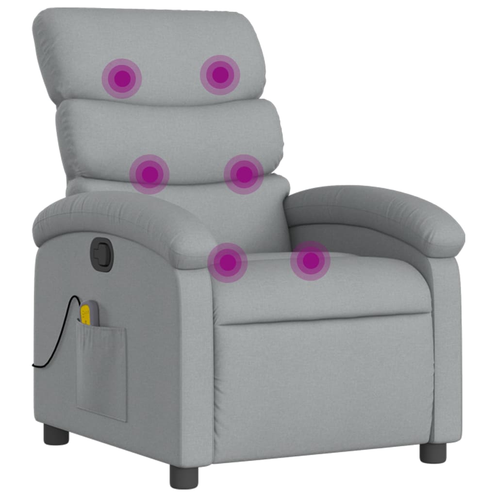 Massage-Relaxsessel, hellgrauer Stoff