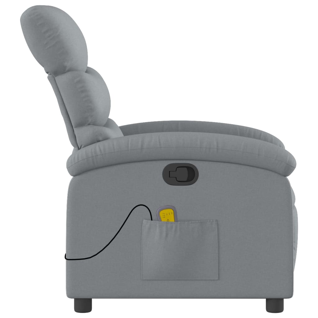 Massage-Relaxsessel, hellgrauer Stoff