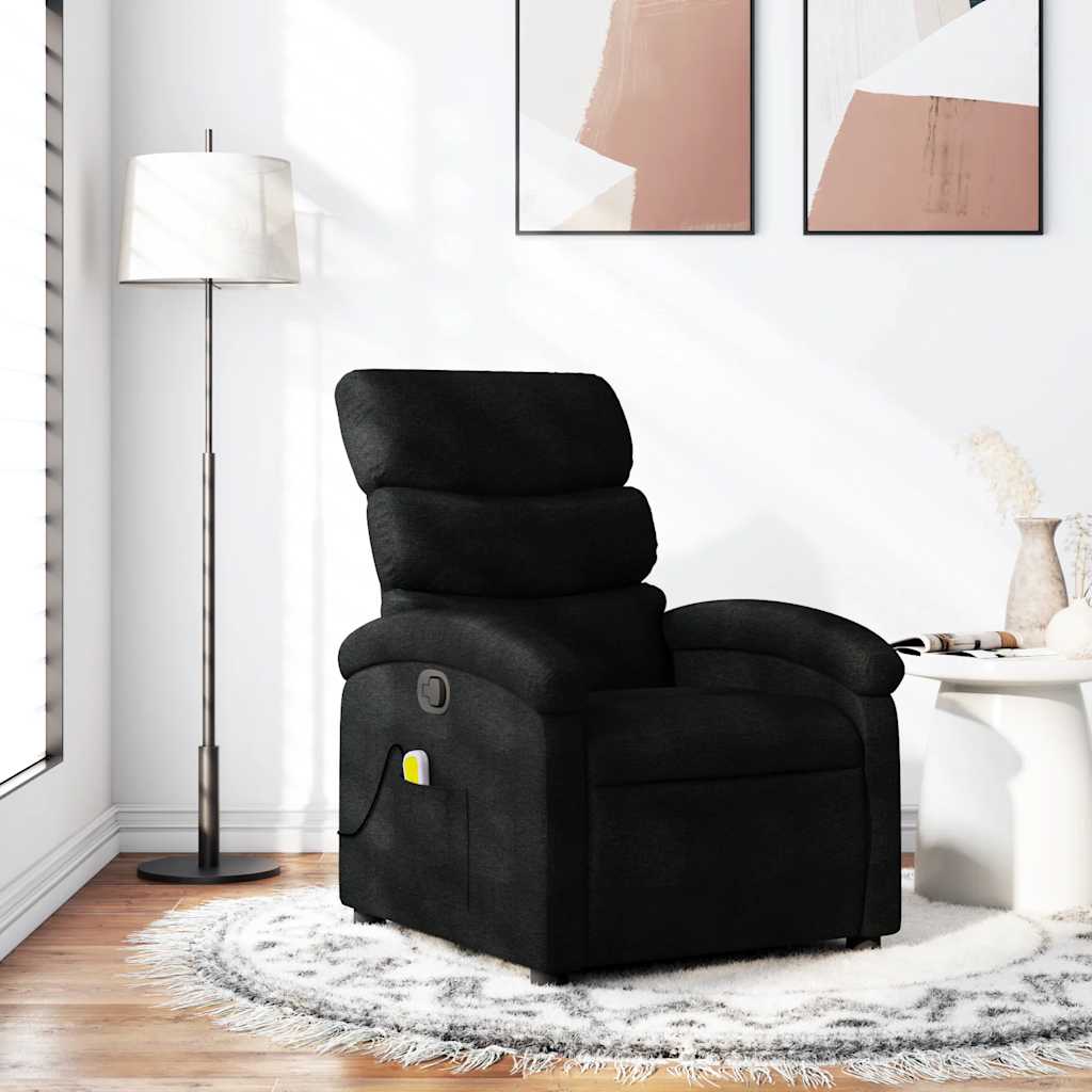 Massage-Relaxsessel, schwarzer Stoff