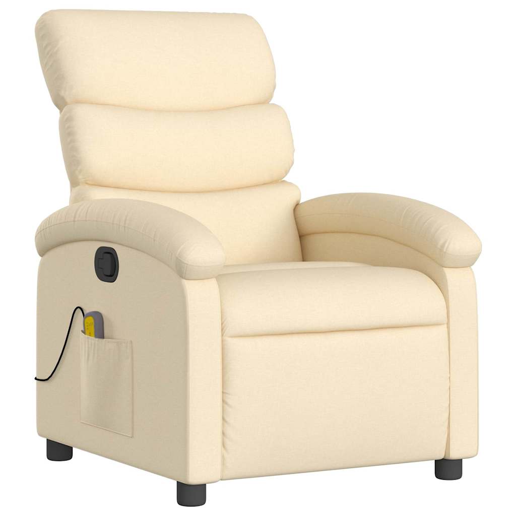 Massage-Relaxsessel, cremefarbener Stoff