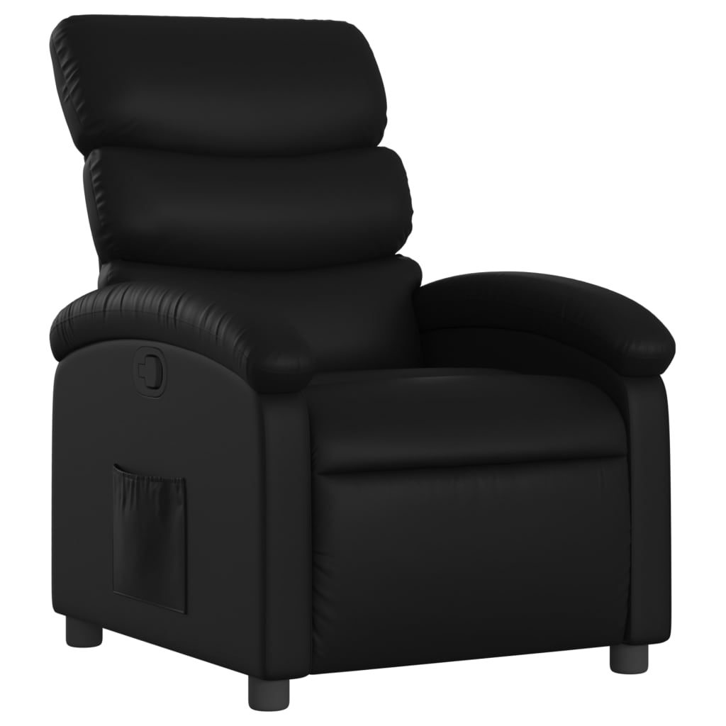 Relaxsessel, Kunstleder, Schwarz