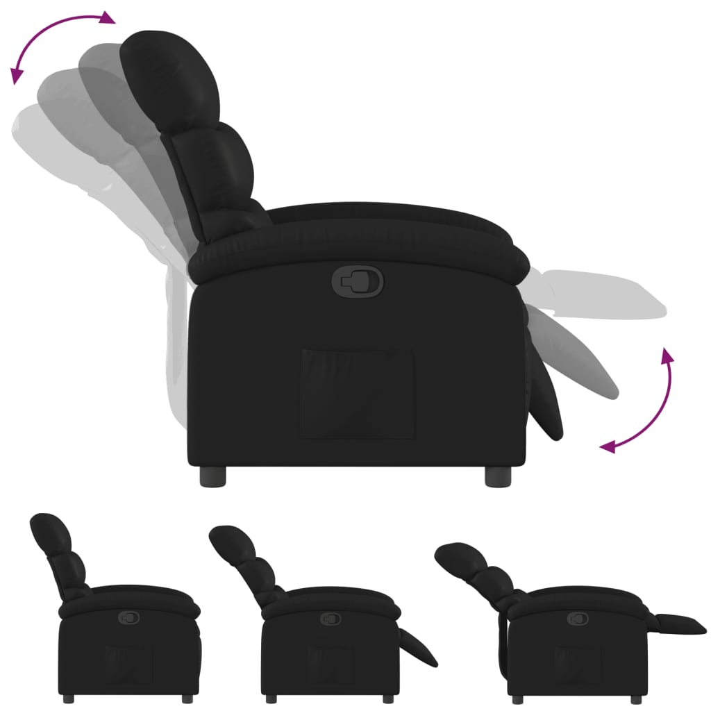 Relaxsessel, Kunstleder, Schwarz