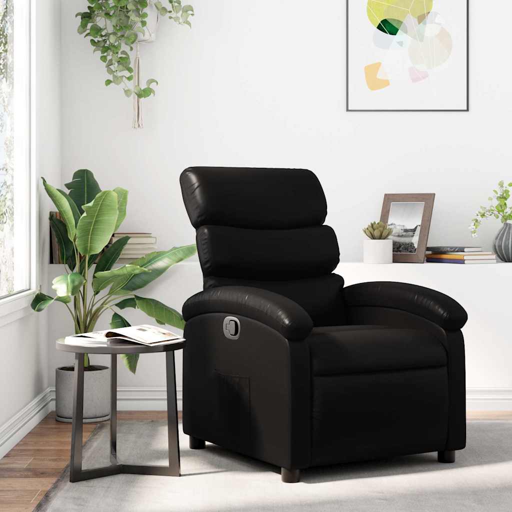 Relaxsessel, Kunstleder, Schwarz