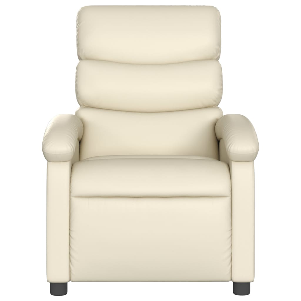 Massagesessel mit Relaxfunktion, Kunstleder, Creme