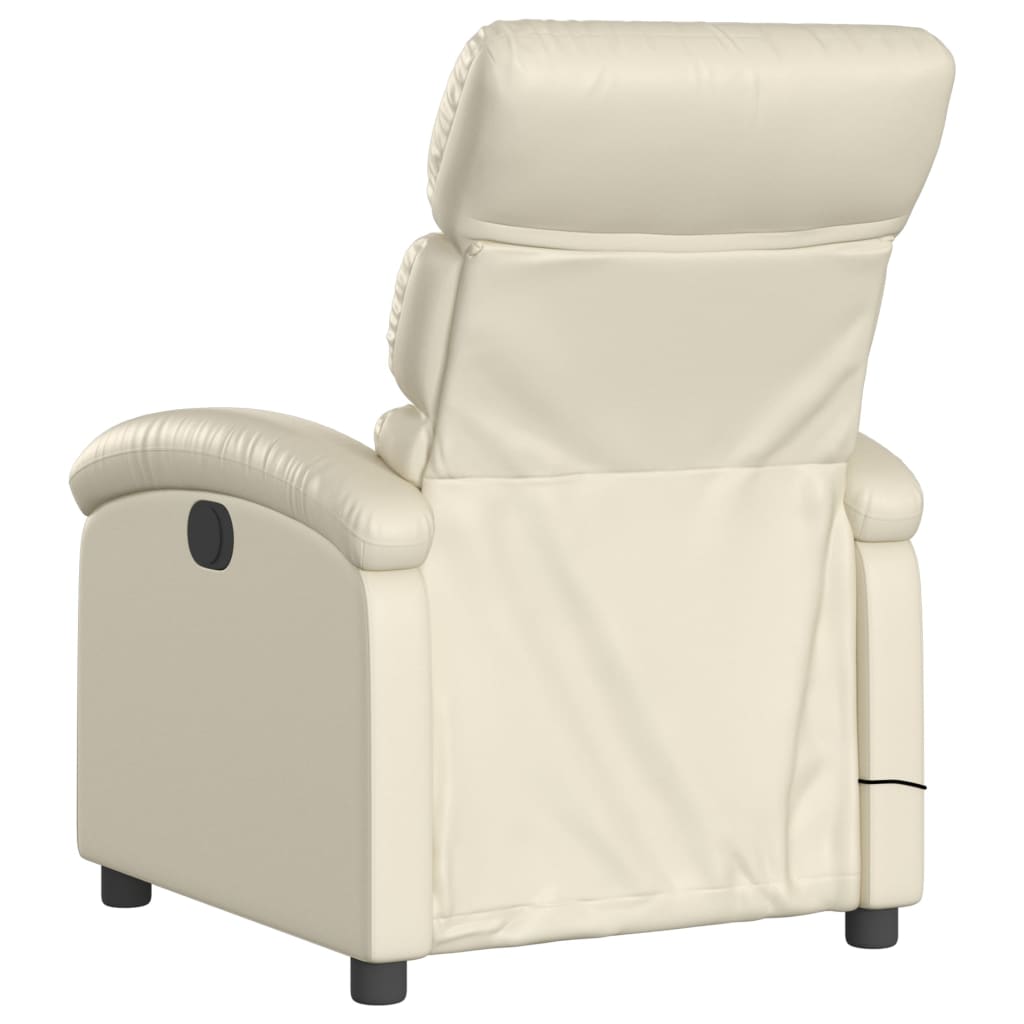 Massagesessel mit Relaxfunktion, Kunstleder, Creme