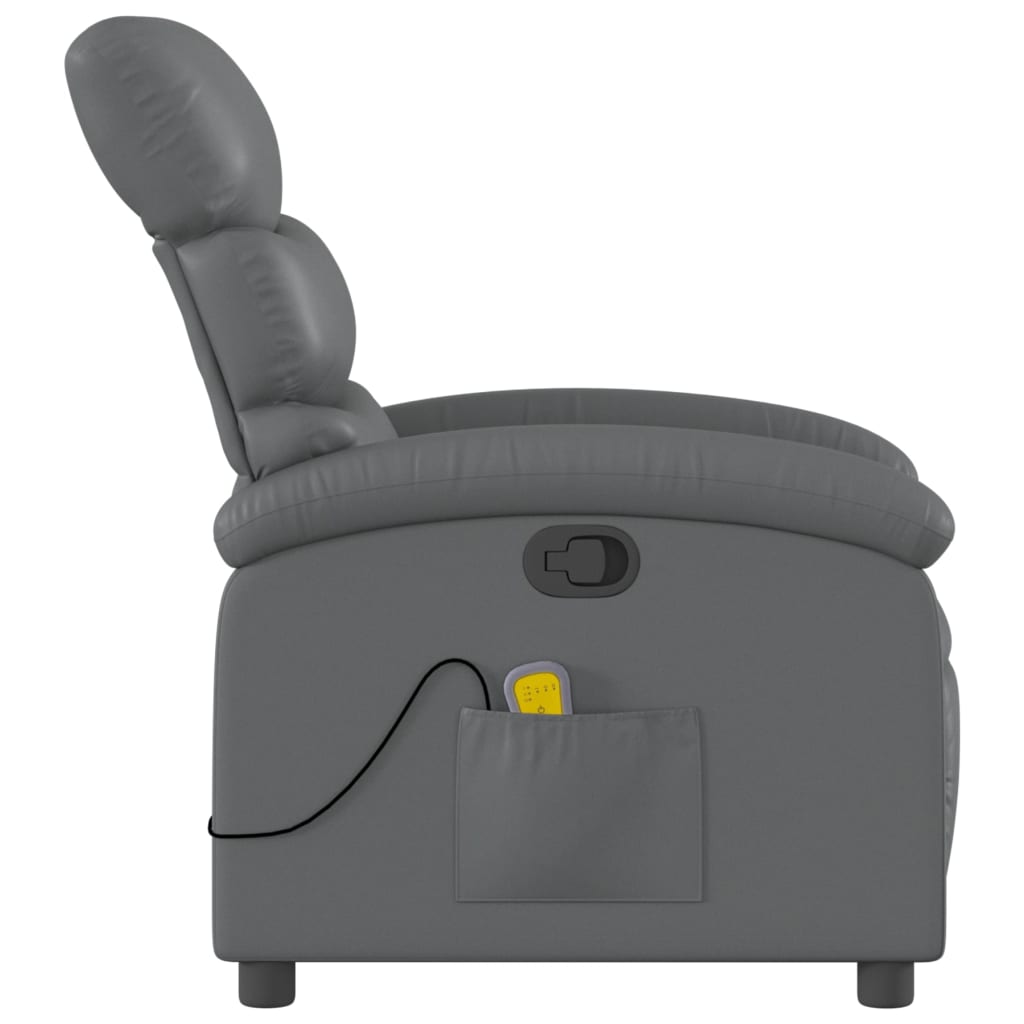 Massagesessel Relaxsessel Grau Kunstleder